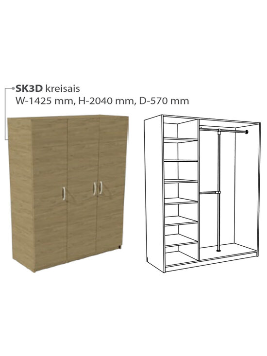 Skapis ar trīs durvīm